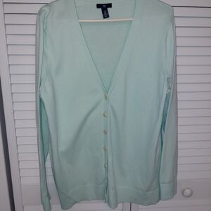 GAP Mint Green V-Neck Button Cardigan XL